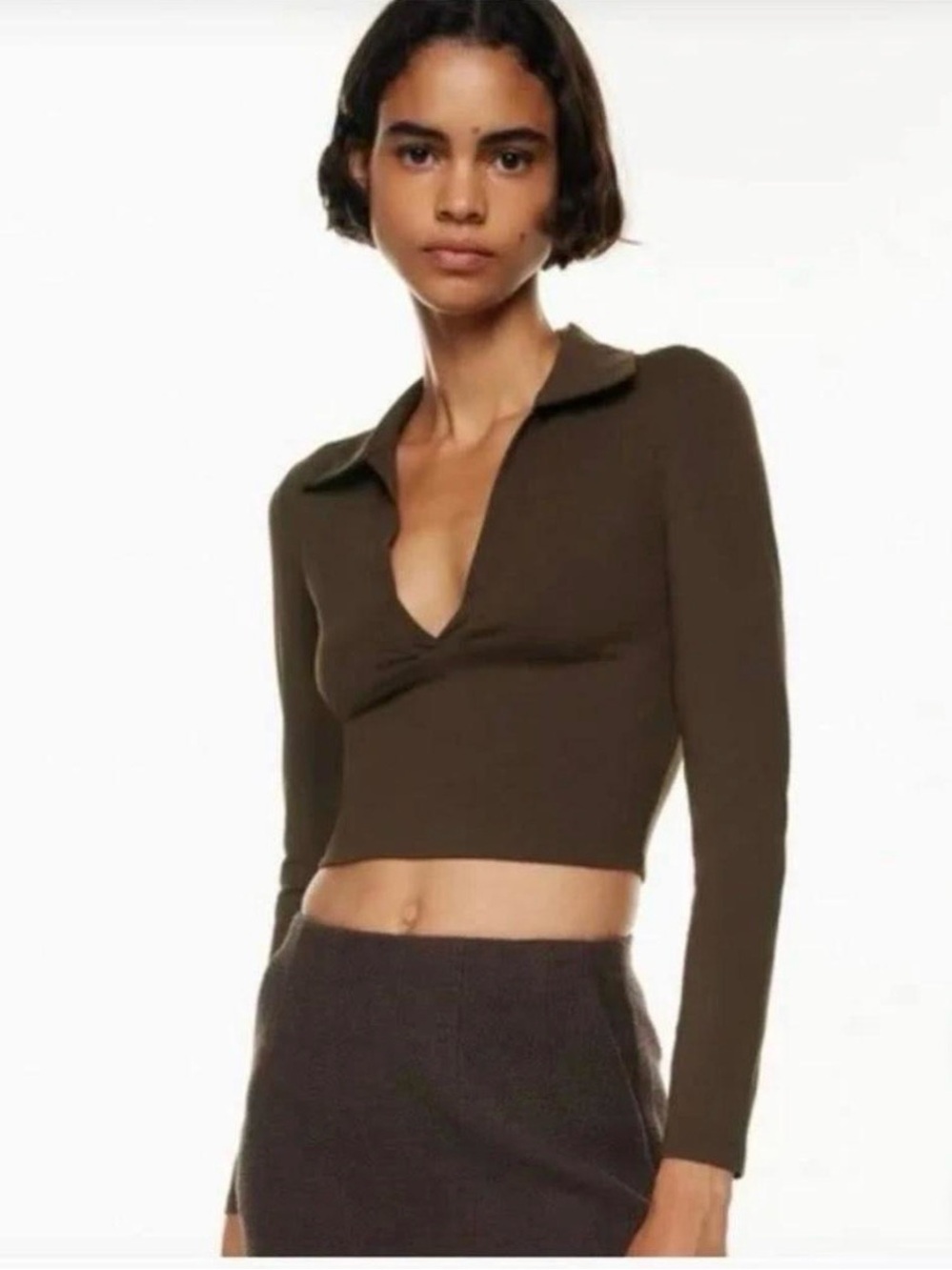 Babaton contour long sleeve collared shirt